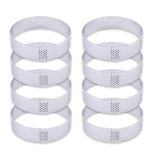 Cake mold, perforated round cake ring for baking dessert mousse molds, kitchen tools (8PCS 8CM Silver A)