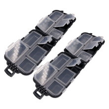 2 Pieces Bait Boxes for Fishing Tackle Hook Containers with Practical Lid Design and Divided Compartments for Outdoor Fishing Activities