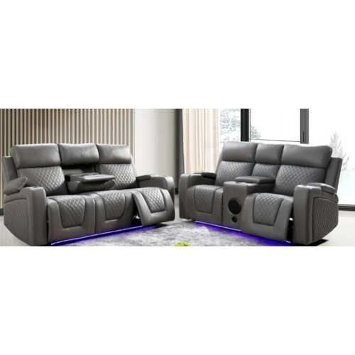 Florida 3 + 2 Grey Electric Recliner Sofa Set