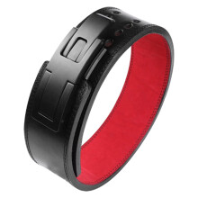 Belt for Weightlifting Adjustable Lever Belt 13 mm Men's Squat Deadlift Leather Waist Support (Red, 90105 cm)