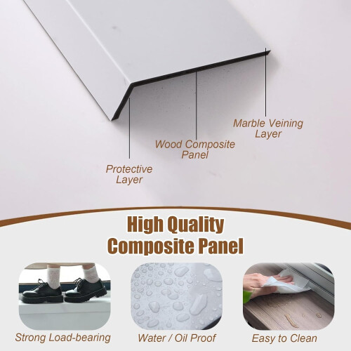 Window sill cover, Black matte marble veneer, Window ledge protector (60x20cm) 1