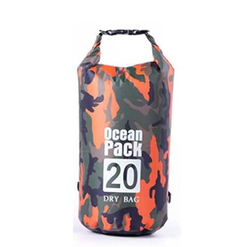PVC Dry Bag Camo Outdoor Diving Foldable Backpack (Orange20L)