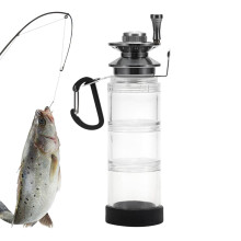 Holder for fishing bait, organizer of fishing hooks Small fishing bait wages bottle Clear shelves with carabiner
