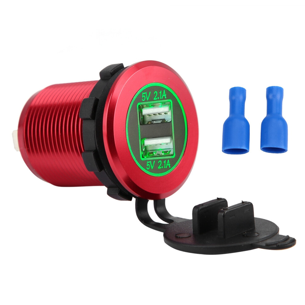 Qc 3.0 Fast Charging Usb Outlet, Dual Usb Port Led Indicator Waterproof Dustproof Socket With Multiple Protection For Car Boat Truck Motorcycles 9139052925069