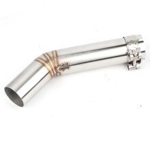 Adattatore per silenziatore di scarico, tubo di collegamento per scarico moto, tubo centrale in acciaio inossidabile resistente, riduce il rumore e