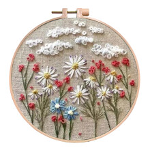 Customizable Embroidery Set, Complete Starter Kit for Embroidery Enthusiasts, Floral Embroidery Patterns with Detailed Instructions, Perfect for DIY H