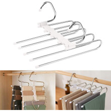 Organisateur de placard multifonctionnel pour pantalons, cintres pliables gain de place, cintres antidérapants en acier inoxydable pour jeans, jupes