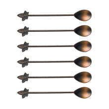 Set van 6 praktische roerlepels voor koffie Tisane-rode patina