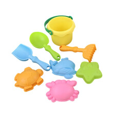 8piece beach toy set, sand tools, bucket and rake, sand toy set for playground activities, boys and girls, travel party, yellow