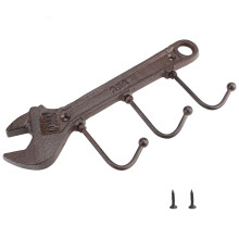 Crochets muraux en fonte aspect rustique, robustes, pivotants, installation facile, porte-clés décoratifs pour garage, outil pratique pour un