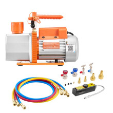 Kit de Pompe à Vide et Manomètre-Duoku-7 CFM-198 L/min-Pompe à Vide à Palettes Rotatives à 2 Etages-avec Sac de Transport