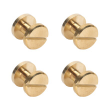 50pcs perni a testa piatta rotonda con scanalatura, dimensioni 10x4mm, per rilegatura in pelle e artigianato fai-da-te
