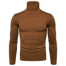 Men's Knitted Turtleneck Jumper, StandUp Collar, Slim Fit, Long Sleeve