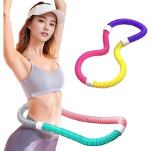 Upgraded Soft Spring Exercise Hoop for Adults, Foldable Fitness Hula Hoop Without Waist Damage, Purple, Yellow, 1.3 Kg