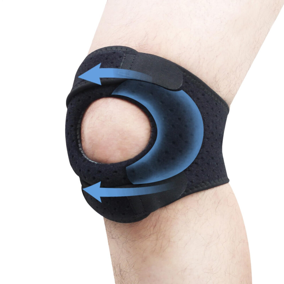 Black Wellness Knee Brace With Patella Gel Pads And Spring Side Stabilisers For Running, Arthritis, Meniscus Tear, Acl, Adjustable