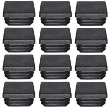Tapones para postes de cerca para marcos de 50 mm, tapas de extremo de tubo cuadrado en negro azabache para estructuras y muebles de exterior, tapas