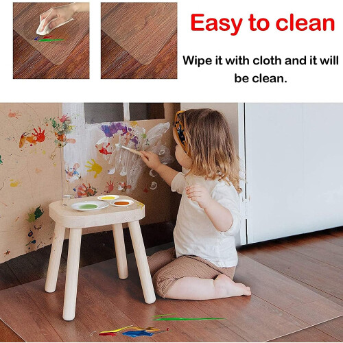 Clear Plastic Vinyl Carpet Protector 1mm Thick, Durable, 100x450cm 2