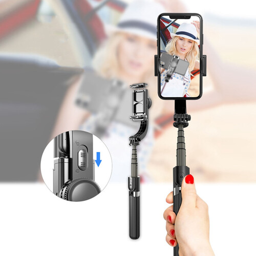 Σταθεροποιητής gimbal smartphone, αναδιπλούμενο stick selfie, αυτόματη περιστροφή 1 άξονα, 1