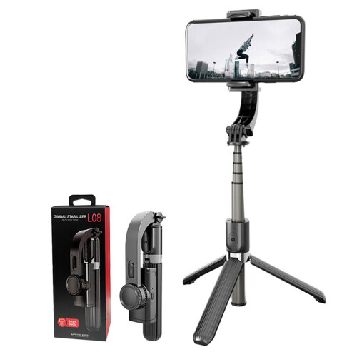 Σταθεροποιητής gimbal smartphone, αναδιπλούμενο stick selfie, αυτόματη περιστροφή 1 άξονα,