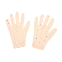 Figure Skating Competition Gloves Winter Skating Gloves Skating Accessories with Rhinestones for Show Performance S Skin Color