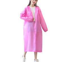Reusable Rain Jacket for Outdoor Activities, Waterproof EVA Raincoat with Long Sleeves Foldable Lightweight Rain Poncho for Travel Camping Adjustable