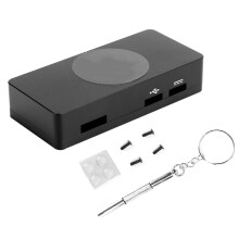 Caricabatterie portachiavi per Samsung Galaxy Watch, design compatto, caricabatterie portatile con doppia interfaccia di ingresso, protezione da