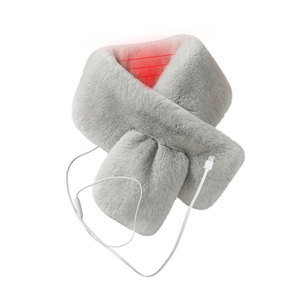 Graphene Heated Neck Wrap, USB Powered Faux Fur Neck Warmer for Instant Heat Therapy, Perfect Gift for Loved Ones