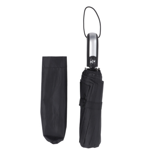 Guarda-chuva de viagem com cabo ergonômico, resistente ao vento, com abertura e fechamento automáticos, leve, forte e compacto, com proteção UV e