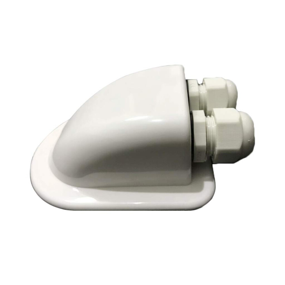 Abs Solar Rv Yacht Stand Roof Duct Cable Entry Double Hole Round Junction Box White 9412369607850