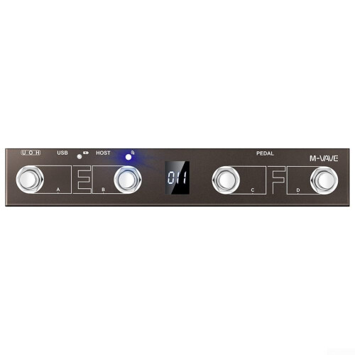 Wireless MIDI Controller for Chocolate Plus, 4Button MIDI Footswitch Controller, Portable MIDI Foot Control Pedal, Rechargeable (Brown)