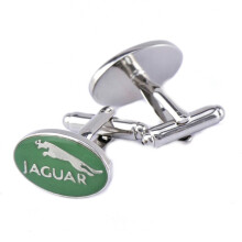 Silver cufflinks with leopard patterns, sleeve rivets, French shirt buttons for men