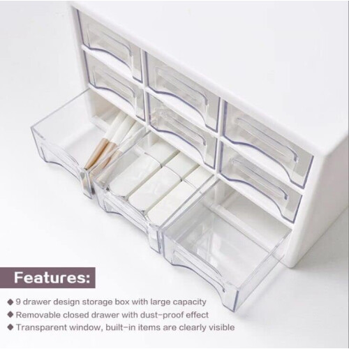 Stackable Desk Storage Box for Makeup, Office, Craft (25x15x16cm) 2
