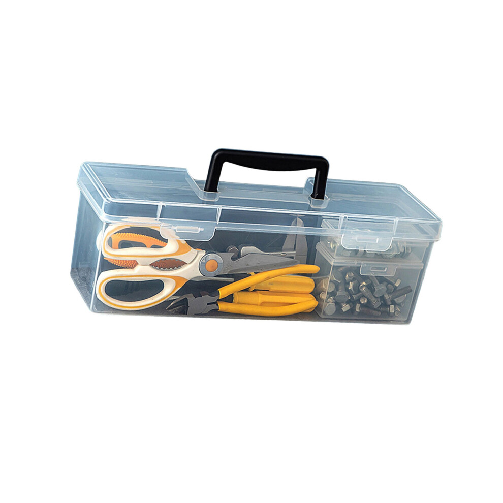 Transparent Tool Organiser Box With Portable Carry-Black 3 7751000545406