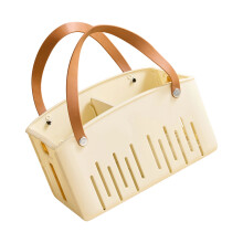 Practical Shower Storage Basket Spacious Waterproof-cream white