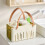Practical Shower Storage Basket Spacious Waterproof-cream white 4