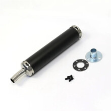 Rohr For Street Scooter Motocross 6x28cm Racing Exhaust Exhaust Trim Motorcycle Exhaust Pipe Adjustable Silencer Exhaust (BLACK)