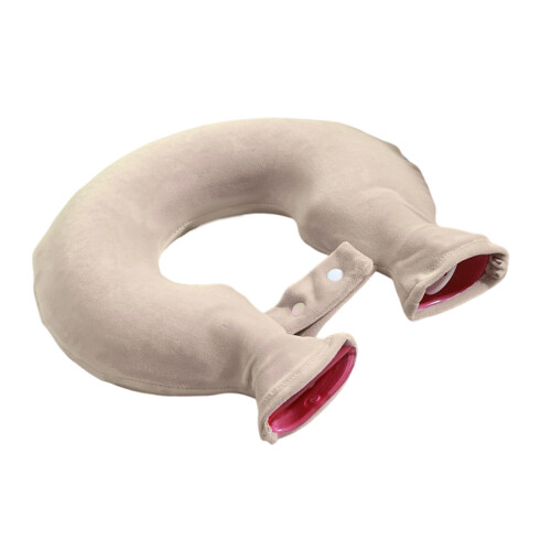 Fleece Covered Hot Water Neck Wrap For Shoulder Ergonomic-brown