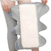 NonSlip Knee Pads Winter Wool Thick Knee Support with Velcro Fastening M gray