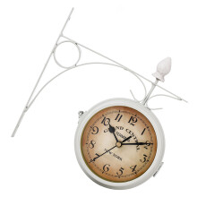 Creative Double Side Wall Clock Hanging Wall Clocks Home-White