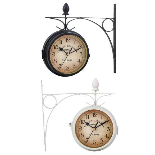 Creative Double Side Wall Clock Hanging Wall Clocks Home-White 1