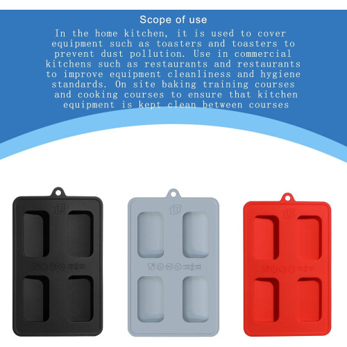 2PCS Silicone Dustproof Covers EasytoClean Silicone Covers Bread Maker Cover Suitable for Toasters and Bread Machines Red 1