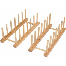 Portapiatti in bambù naturale, organizer versatile ed ecologico per pensili da cucina, porta coperchi salvaspazio, scolapiatti in legno di bambù