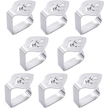 Clipes de fixação para toalha de mesa grandes e resistentes para uso externo, grampo decorativo em aço inoxidável para fácil instalação,
