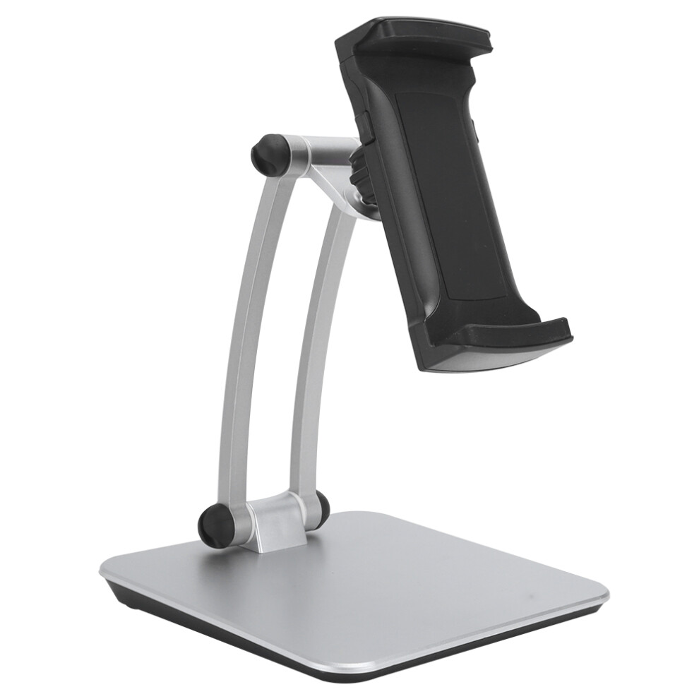 Tablet Stand Height Angle Adjustable Ergonomic Viewing Sturdy Metal Construction Folded Design Sleek Secure Design For Home Office Workspaces 9486358078686