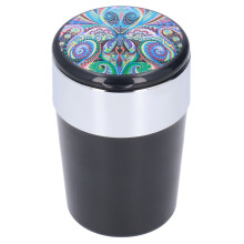 Odor-Removal Ashtray for Vehicles, Smokeless Ashtray with Fireproof Material and Automatic Intelligence, LED Light Ashtray for Car, Home, or Office Us