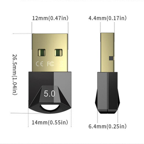 Προσαρμογέας Bluetooth USB Χαμηλής ισχύος Δέκτης Bluetooth διπλής λειτουργίας Ασύρματος 1