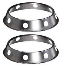 2 Pieces Stainless Steel Wok Ring Metallic Wok Stand with Round Bottom 10.43 X 11.8 Universal Size for Pans