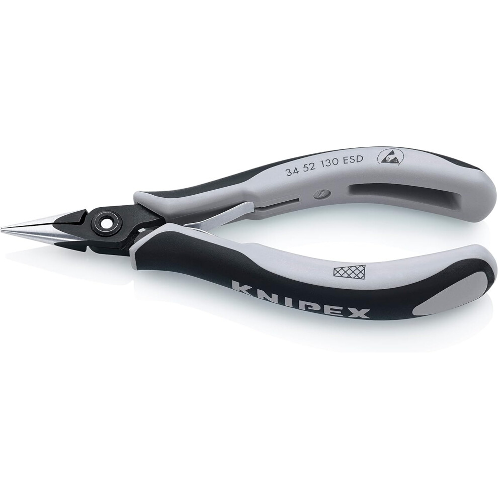 34 52 130 Esd Precision Electronics Gripping Pliers Esd Burnished With Multicomponent Grips 130 Mm Flatround Jaws; Cross Sharpening 9189345748806