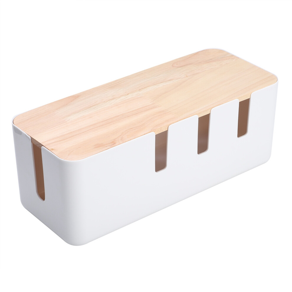 Cable Organizer Box For Home Office Desks: A Stylish, Dust-Free Solution For Cord Management, Featuring A Wooden Lid And Enhanced Pet And Child Safety 9437117073367