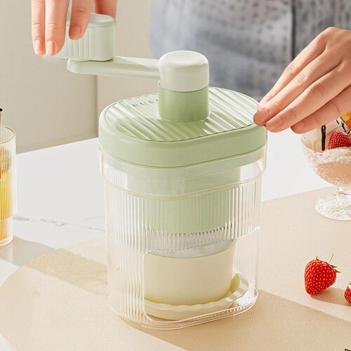 mini hand crank ice crusher with ice cube ert for camping and home use 2